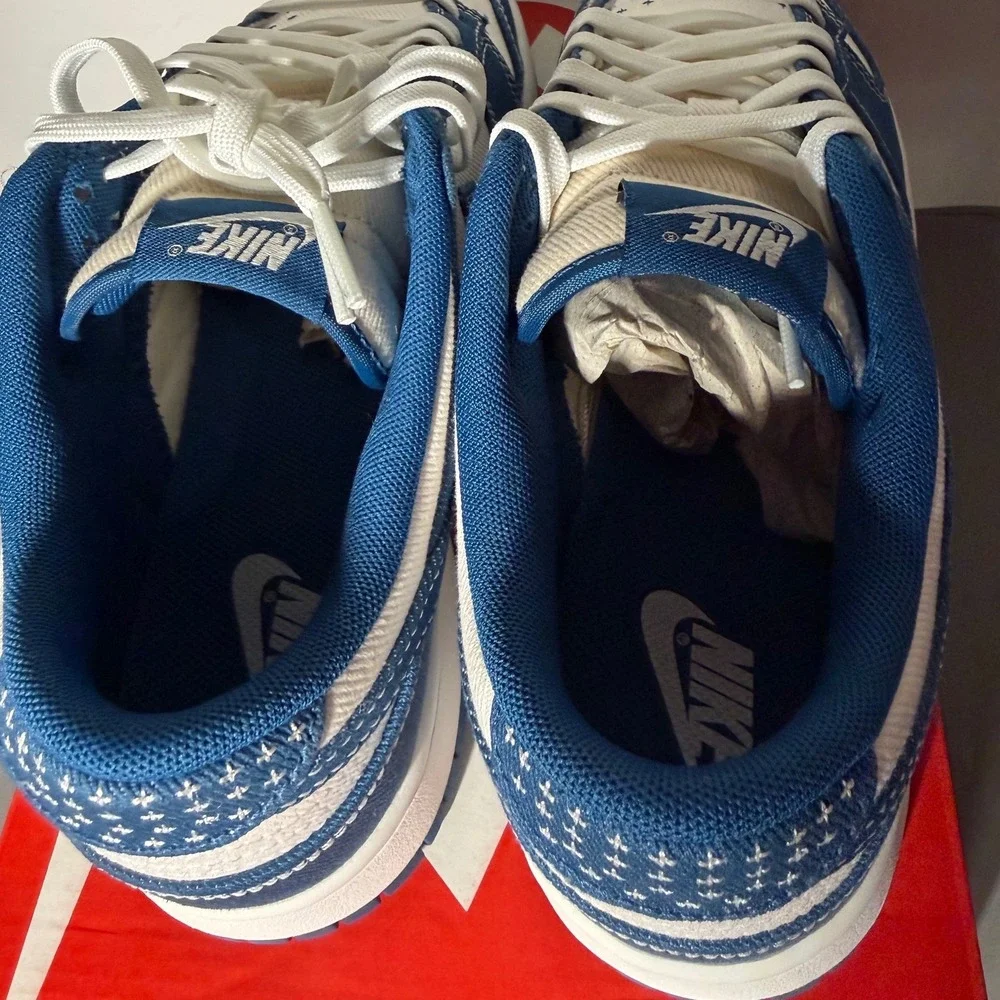 Nike Dunk Low Industrial Blue Sashiko Retro SE Summit White Mens 9 **NEW**‎